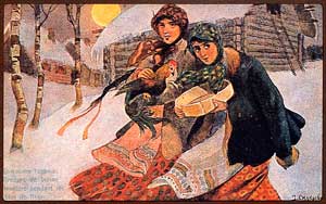 И. Смукрович. Святочное гадание, 1900-е И. Смукрович. Святочное гадание, 1900-е