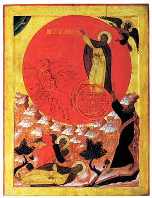 Огненное восхождение Ильи-пророка.
Великий Устюг. 1570-е годы Огненное восхождение Ильи-пророка.
Великий Устюг. 1570-е годы