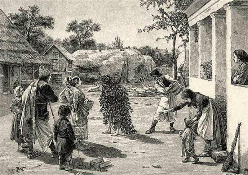 У. Предич. Обливание Додолы. Сербия, 1892