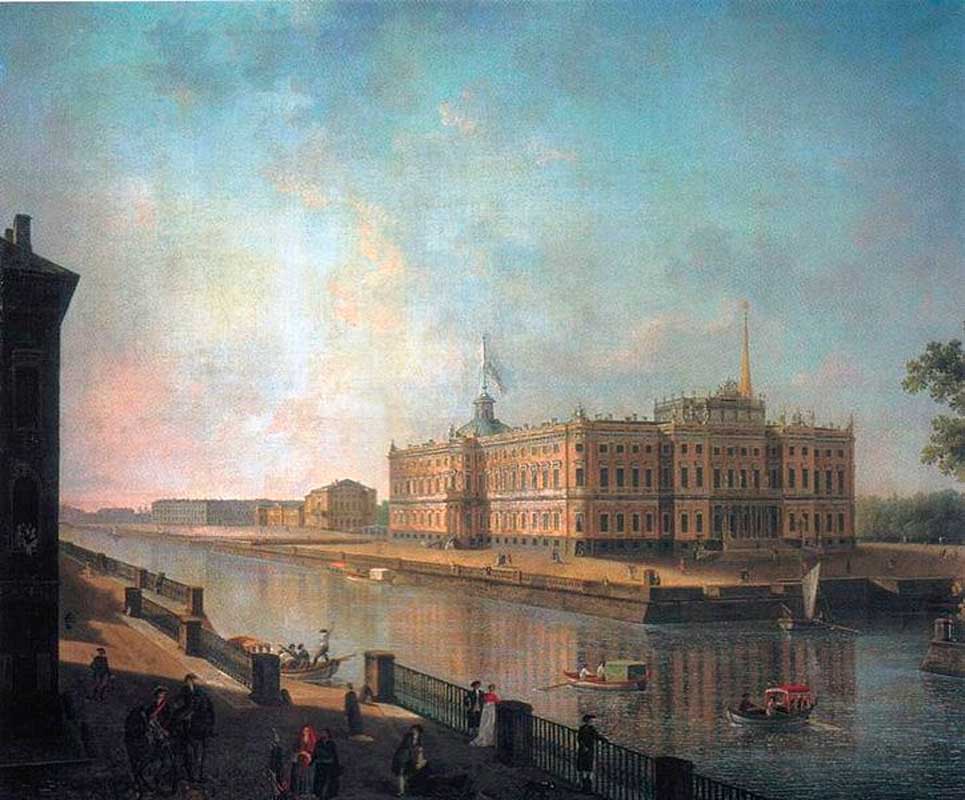 Федор Алексеев. Вид на Михайловский замок со стороны Фонтанки Федор Алексеев. Вид на Михайловский замок со стороны Фонтанки