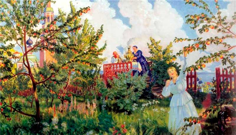 Б. М. Кустодиев. Яблоневый сад. 1918 г. Б. М. Кустодиев. Яблоневый сад. 1918 г.