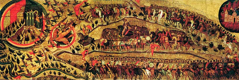 Икона &laquo;Благословенно воинство Небесного Царя&raquo; &mdash; шествие русских воинов из покорённой Казани в Небесный Иерусалим (Москву)