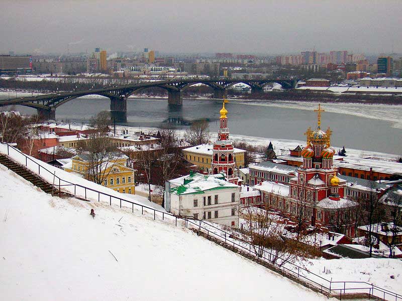 Вида на Канавинский мост и Рождественскую церковь Вида на Канавинский мост и Рождественскую церковь