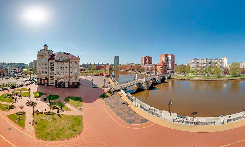 Рыбная Биржа, Юбилейный мост, река Преголя.