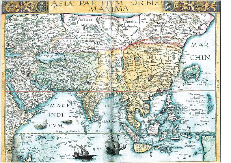 На карте Азии 1593 года На карте Азии 1593 года