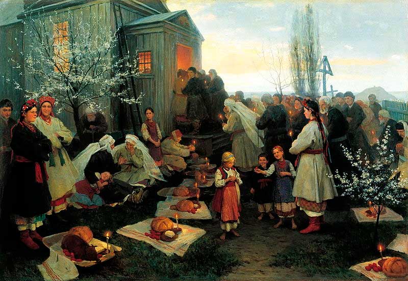 Н. К. Пимоненко. Пасхальная заутреня в Малороссии. 1891 Н. К. Пимоненко. Пасхальная заутреня в Малороссии. 1891