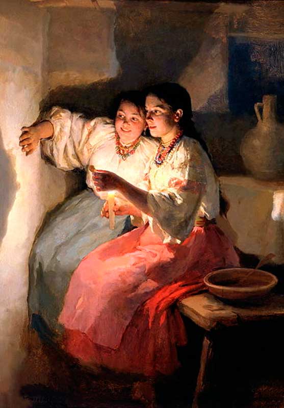 Н. К. Пимоненко. Святочное гадание. 1888