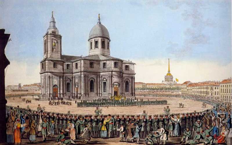 Третий Исаакиевский собор на гравюре. 1816 год