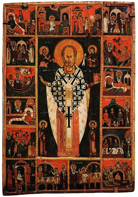Святой Николай Чудотворец с житием. XIV век Святой Николай Чудотворец с житием. XIV век