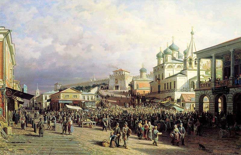 Вид на нижний посад (базар) и Ивановскую башню. Василий Верещагин. 1872 год Вид на нижний посад (базар) и Ивановскую башню. Василий Верещагин. 1872 год