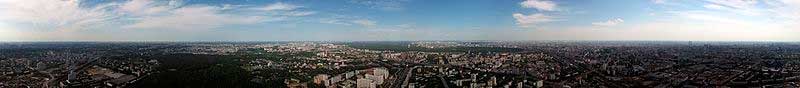 360° панорама со смотровой площадки Останкинской телебашни 360° панорама со смотровой площадки Останкинской телебашни