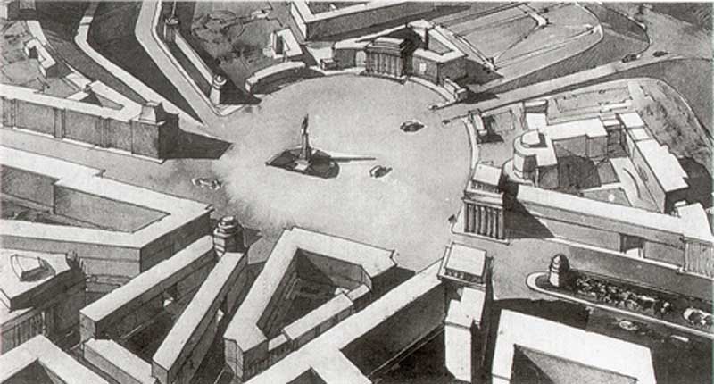 Проект застройки площади института Гипрогор. 1936 год