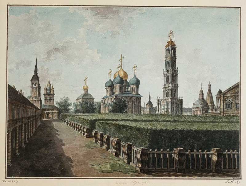 Ф. Я. Алексеев Троице-Сергиева Лавра. Вид на Успенский собор, колокольню и Трапезную палату Ф. Я. Алексеев Троице-Сергиева Лавра. Вид на Успенский собор, колокольню и Трапезную палату