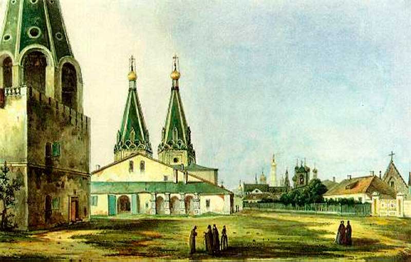 Алексеевский монастырь. Картина Карла Рабуса, 1838 Алексеевский монастырь. Картина Карла Рабуса, 1838