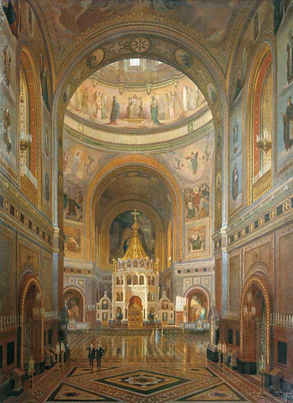 Ф. А. Клагес. Внутренний вид храма Христа Спасителя (1883) Ф. А. Клагес. Внутренний вид храма Христа Спасителя (1883)
