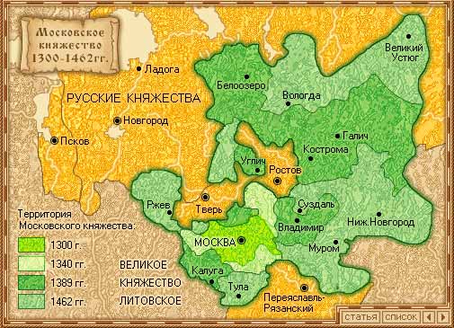 Московское княжество 1300-1462 год