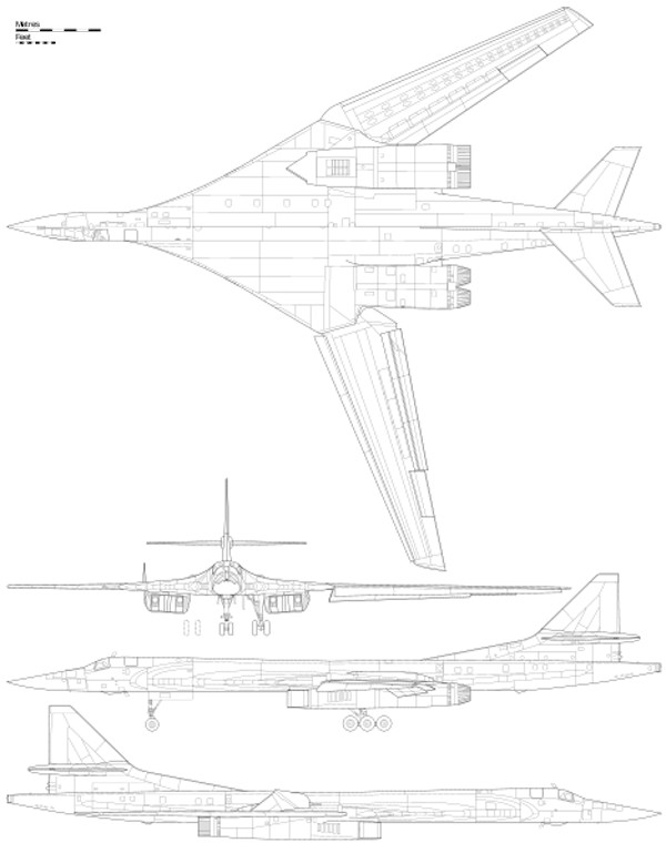 Ту-160 в трёх проекциях