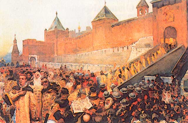 К. Ф. Лебедев Вступление войск Лжедмитрия I в Москву К. Ф. Лебедев Вступление войск Лжедмитрия I в Москву