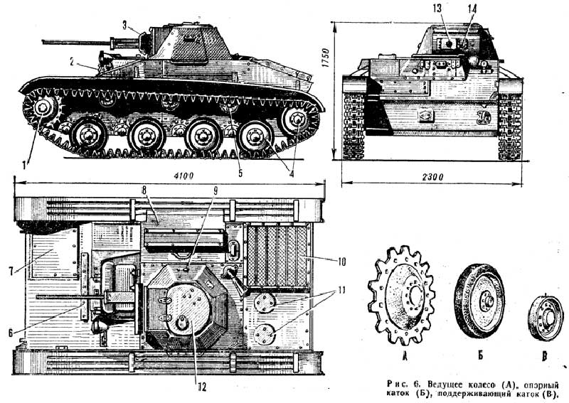 Схема танка Т-70 Схема танка Т-70