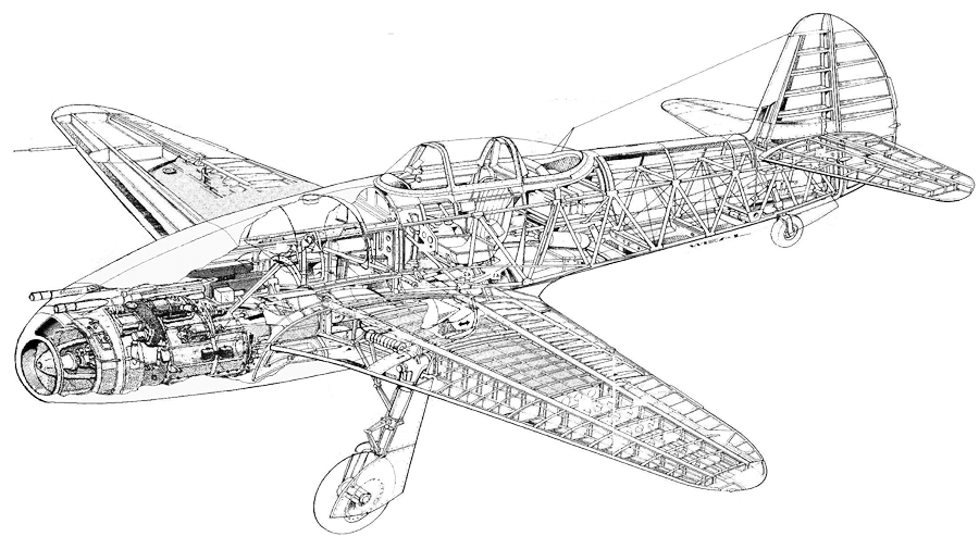 Компоновочная схема Як-15 Компоновочная схема Як-15