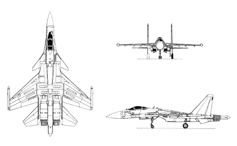 Схема Су-33 Схема Су-33