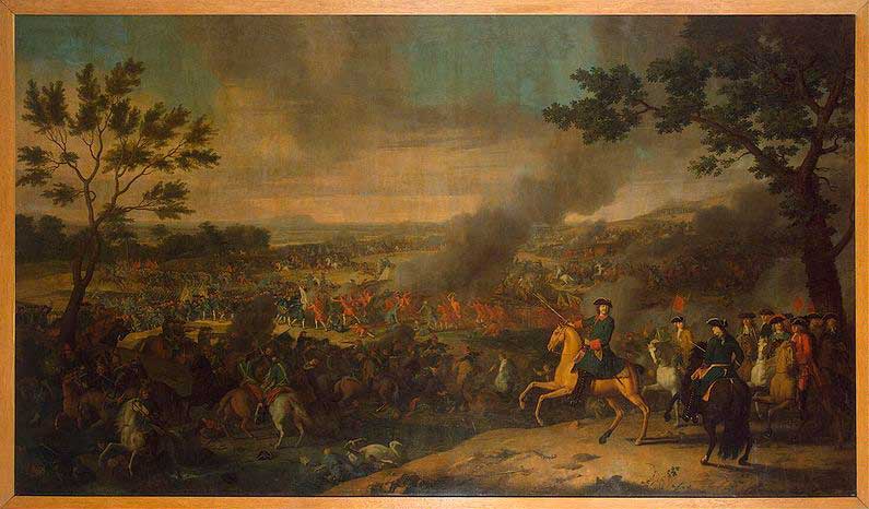 Пётр I в Полтавской битве. Л. Каравак, 1718