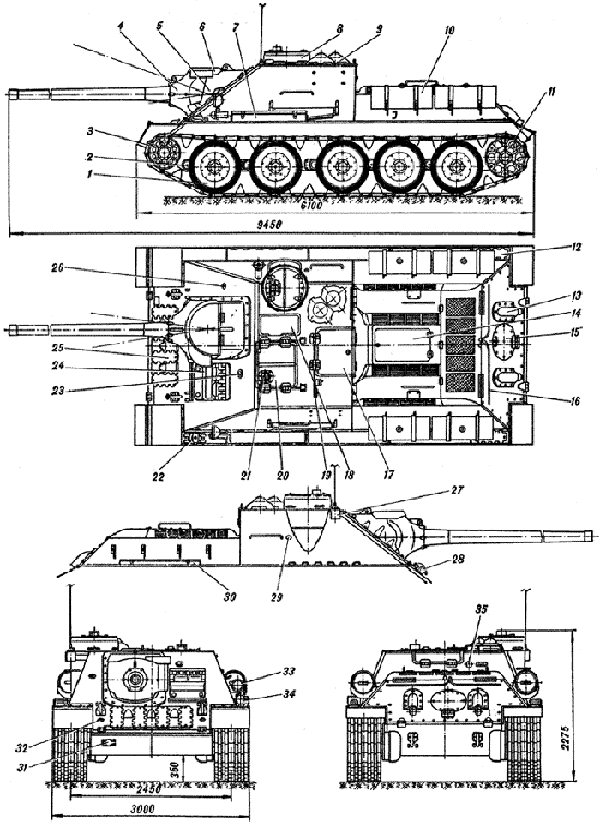 Общая схема СУ-100