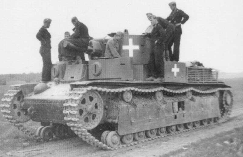 Экранированный Т-28 с маркировкой войск вермахта, осень 1941 года Экранированный Т-28 с маркировкой войск вермахта, осень 1941 года