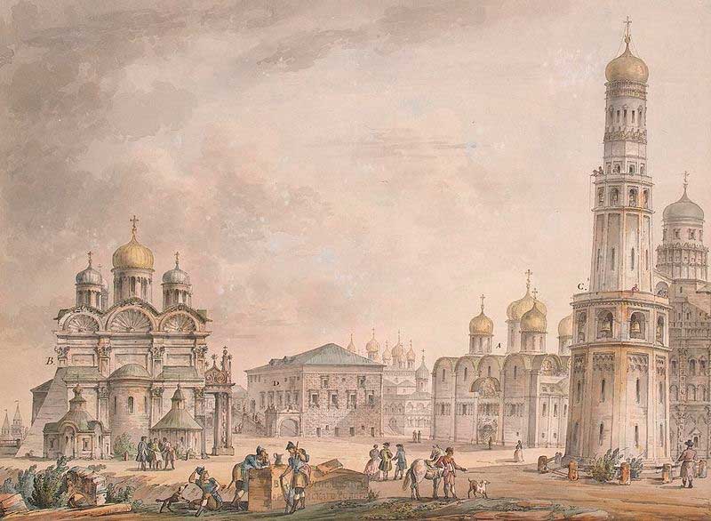 Джакомо Кваренги. Вид на соборную площадь Московского Кремля. 1797. Эрмитаж Джакомо Кваренги. Вид на соборную площадь Московского Кремля. 1797. Эрмитаж