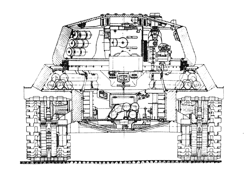 Поперечный разрез танка ИС-4. Поперечный разрез танка ИС-4.