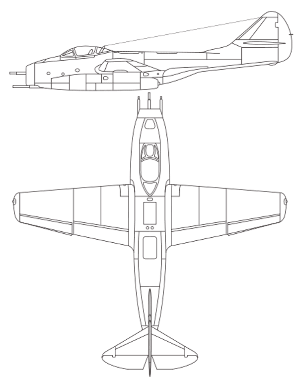 Схема самолёта МиГ-9