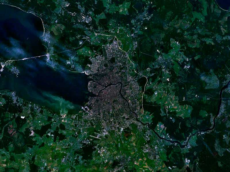 Вид города из космоса, ~ 50 км Вид города из космоса, ~ 50 км