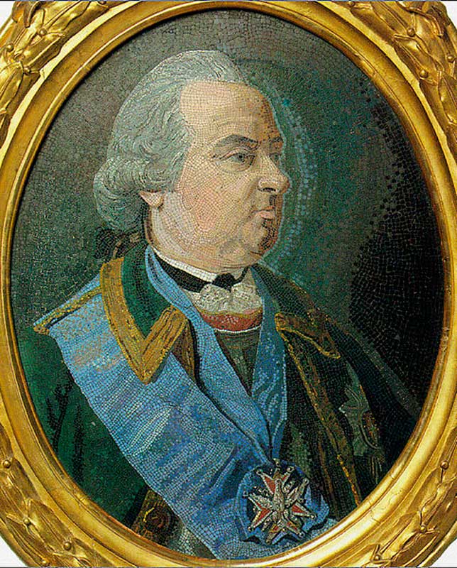 Мозаичный портрет П. И. Шувалова. Мастерская М. Ломоносова. 1785. Эрмитаж