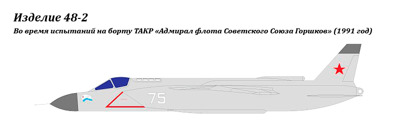 Вариант окраски Як-141 — изделие 48-2 в 1991 году Вариант окраски Як-141 — изделие 48-2 в 1991 году