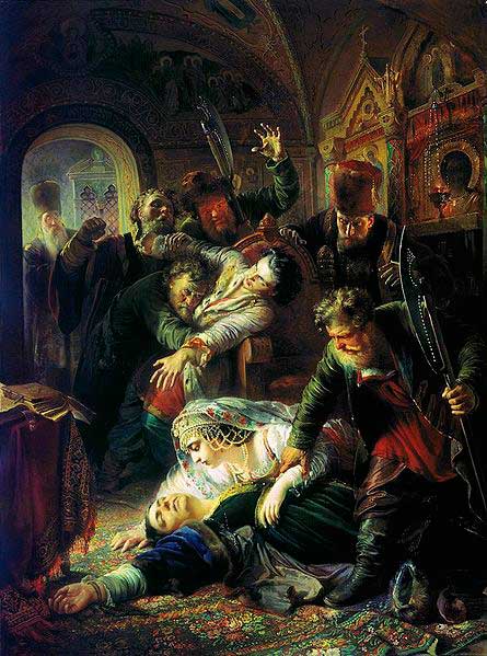Убийство Фёдора Годунова. Картина К. Е. Маковского (1862) Убийство Фёдора Годунова. Картина К. Е. Маковского (1862)