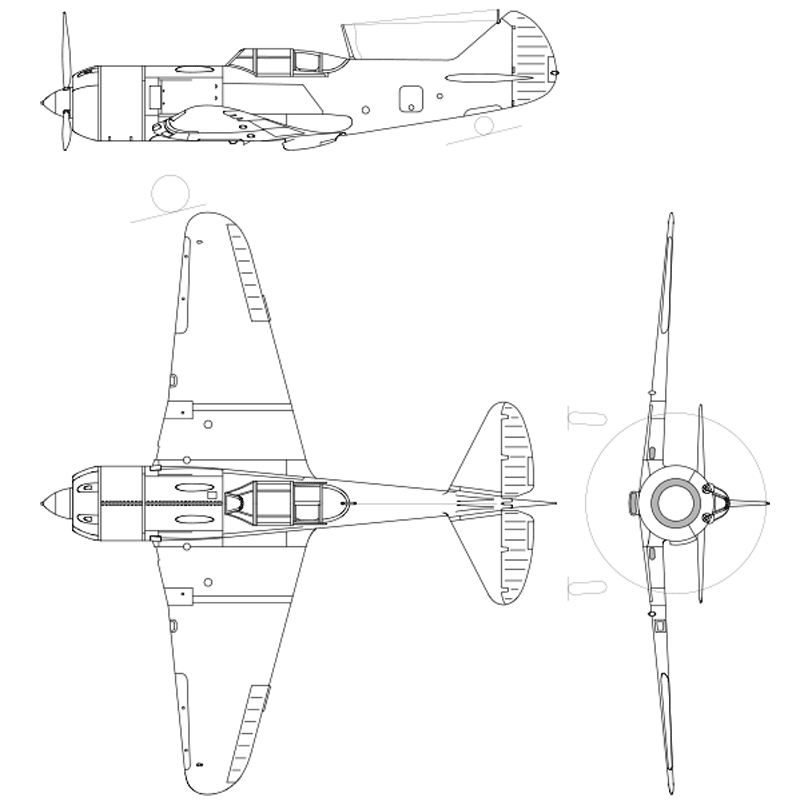 Схема истребителя Ла-7