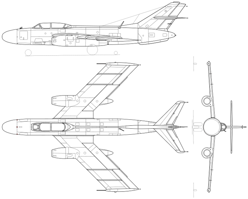 Три проекции Як-25 Три проекции Як-25