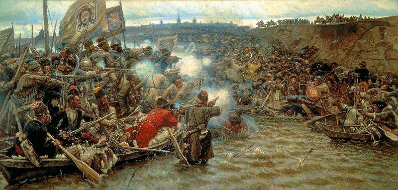 Василий Иванович Суриков, «Покорение Сибири Ермаком». Холст, масло Василий Иванович Суриков, «Покорение Сибири Ермаком». Холст, масло