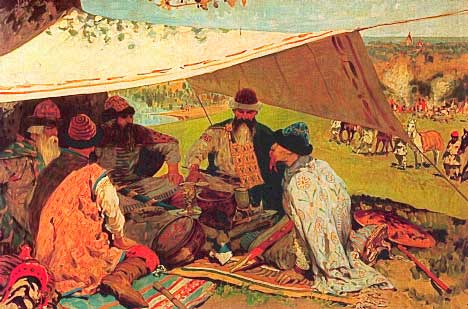 Русские князья заключают мир в Уветичах