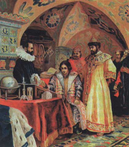 Борис Годунов наблюдает за учением сына-географа. Н. Некрасов, XIX в. Борис Годунов наблюдает за учением сына-географа. Н. Некрасов, XIX в.