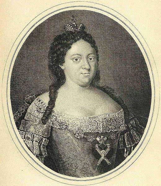 Анна Иоановна. Гравюра Ивана Соколова, 1740