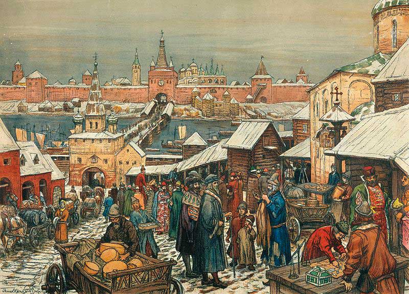 «Новгородский торг» — картина Аполлинария Васнецова. «Новгородский торг» — картина Аполлинария Васнецова.