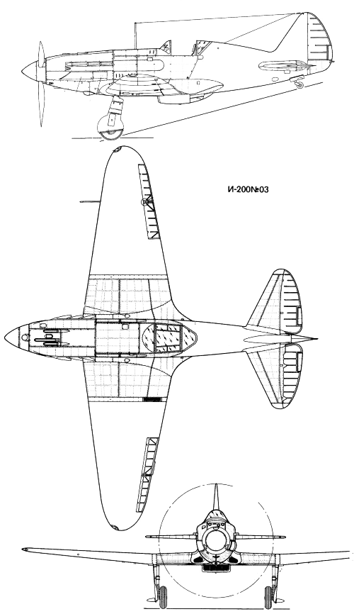 Схема истребителя МиГ-1