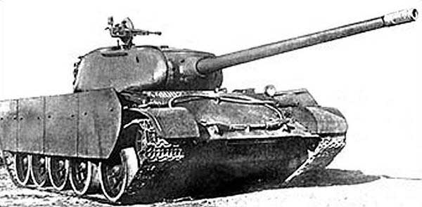 T-44-100. Сразу же после войны была предпринята попытка модернизировать танк, установив 100-мм пушку ЛБ-1 (ЛБ &mdash; Лаврентий Берия) и стальные противокумулятивные экраны