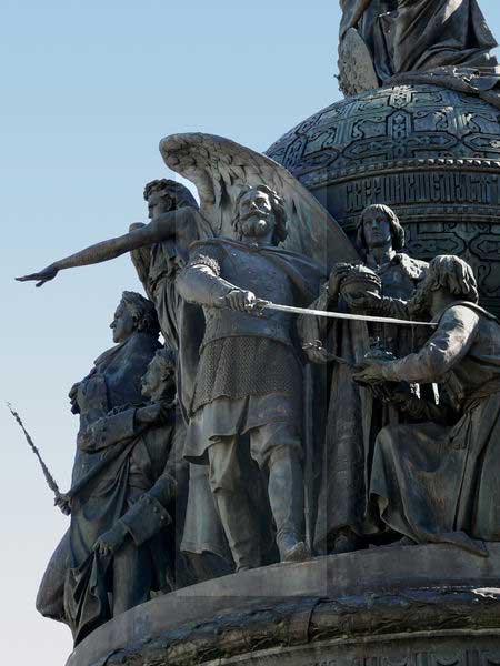 Дмитрий Пожарский на Памятнике &laquo;1000-летие России&raquo; в Великом Новгороде
