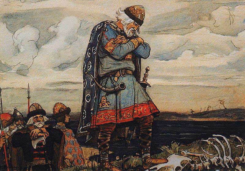 Олег у костей коня. В. Васнецов, 1899