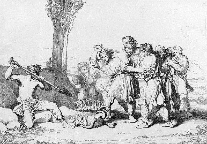 Кончина Олега. Гравюра Ф. А. Бруни, 1839.