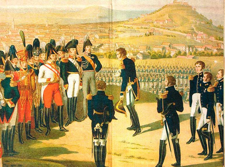 Александр Первый принимает капитуляцию наполеоновского Парижа, 1814