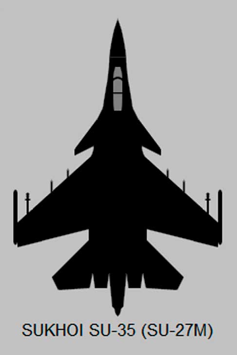 Су-35, вид сверху