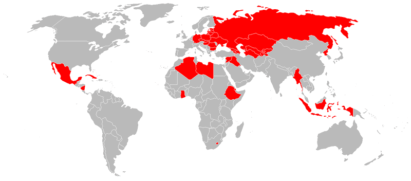 Страны, где используется Ми-2. Страны, где используется Ми-2.